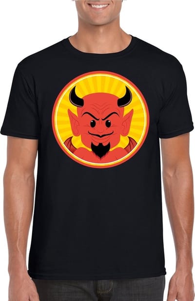 Halloween duivel t-shirt zwart heren - Rode duivels shirt S