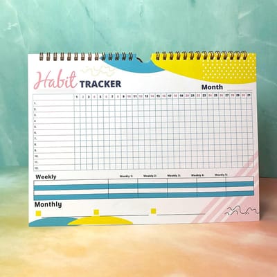 Habit Tracker Kalender - Dagboek Planner - Doelen Stellen - Ongedateerd Ontwerp - 28 x 20 cm - Wit