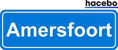 Hacebo - Plaatsnaam Sticker - 29x10 CM - Amersfoort sticker - Verkeersborden sticker - grappige cadeaus - Amersfoort