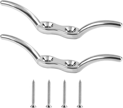 Dailygoods- Dock Cleat Heavy Duty - 2 Stuks - 11,2 cm - 316 Roestvrij Staal - Touwklem - Inclusief Montageschroeven - Zilver