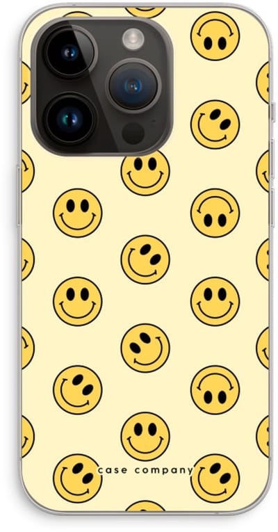 Case Company® - Hoesje geschikt voor iPhone 14 Pro hoesje - Smiley N°2 - Soft Cover Telefoonhoesje - Bescherming aan alle Kanten en Schermrand