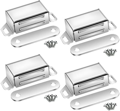 Dailygoods - Selyse magneetgespen Deurmagneten voor kastdeuren, sterke magnetische sluitingen van 14 kg, roestvrij staal, ladenmagneet, deursluiter, magneet voor meubels en balkondeuren (4 stuks)