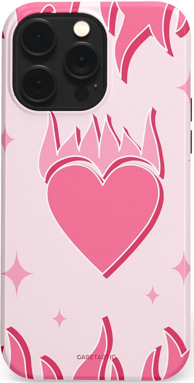 Casetastic Hoesje Geschikt voor Apple iPhone 14 Pro Max Magsafe - Stijlvolle Beschermende Duo-layer Case - Hartenvuur