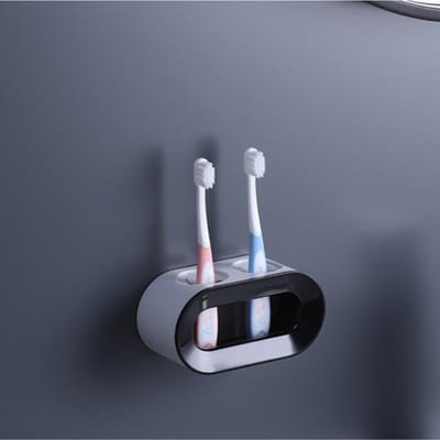 Porte-brosse à dents électrique, organisateur de salle de bain, support de brosse à dents auto-adhésif, support mural permettant de gagner de l'espace noir