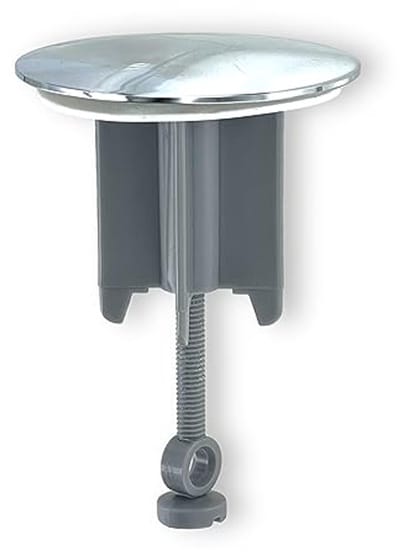 Universele afvoerstop excentrisch 1 1/4 inch 65 mm Ø verchroomd metaal voor wastafels
