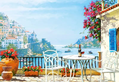 Castorland puzzel Mediterrane wijn voor twee - 1000 stukjes legpuzzel.