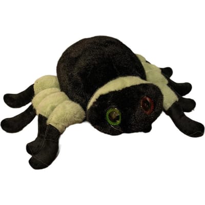 Peluche Araignée Jouet Yeux de Couleur Différente Simulation Quatre Couleurs Oreiller Animal Décoration de Maison Cadeau Homme 20x12cm vert