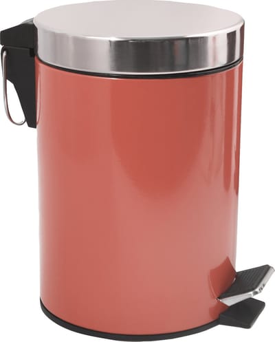 MSV Prullenbak/pedaalemmer - metaal - terracotta - 3 liter - 17 x 25 cm - Badkamer/toilet