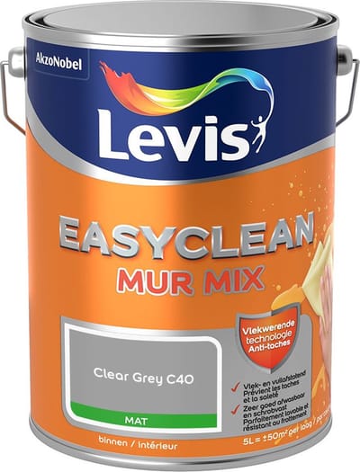 Levis - Easyclean Mur Mat Mix - Clear Grey C40 - Mengverf - 5 L