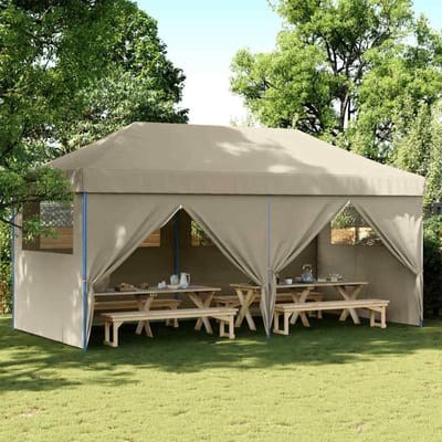vidaXL - Partytent - Pop-up - 580 - x - 292 - x - 315 - cm - Taupe - Oxford - Stof