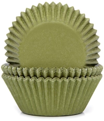 House of Marie Cupcake Vormpjes - Mosgroen - pk/50 - Baking Cups voor Muffins en Cupcakes