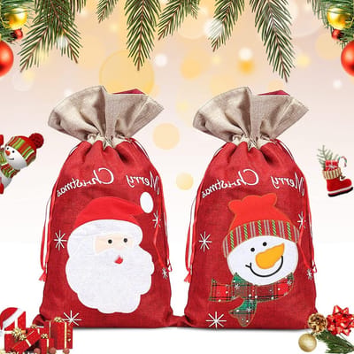 Kerstman Cadeautas voor het Inpakken van Geschenken, 34 x 53 cm, Perfect voor Feestdagen en Themafeesten, Kerstaccessoires
