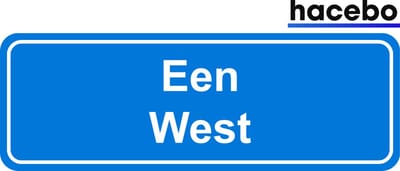 Hacebo - Plaatsnaam Sticker - 29x10 CM - Een West sticker - Verkeersborden sticker - grappige cadeaus - Een West