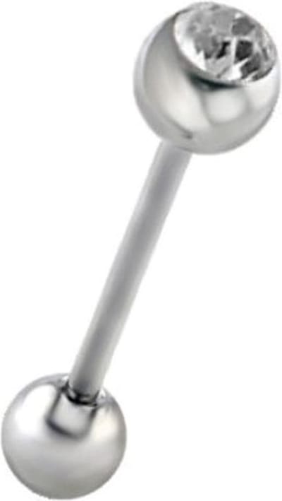 Fako Bijoux® - Tongpiercing - Kristal - Wit
