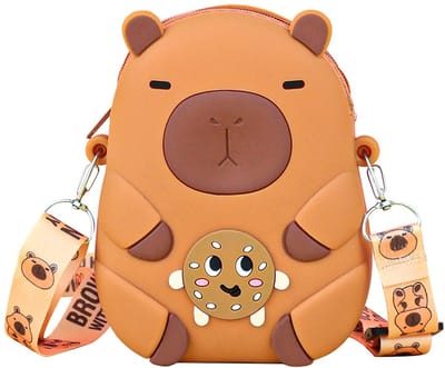 Dailygoods- Handtas siliconen - Schoudertas voor meisjes - Klein - Verstelbaar - Capibara ontwerp - 11 x 3 x 14,5 cm