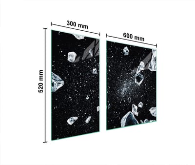 TMK ArtDeko - Serie IJs - Glazen Beschermplaat - 90x52 cm - Hartglas