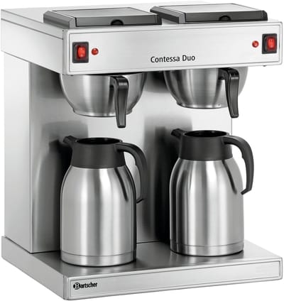 Bartscher Koffiemachine Contessa Duo - 2 Thermoskannen - 2x 13 Kopjes - 430x400x520mm - Horeca Koffiemachine - Koffieapparaat