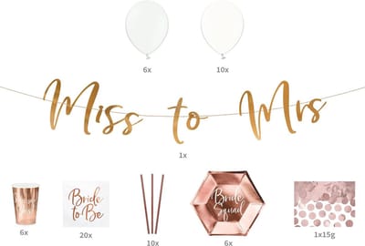 Decoratie Pakket Bachelorette Rosé Goud