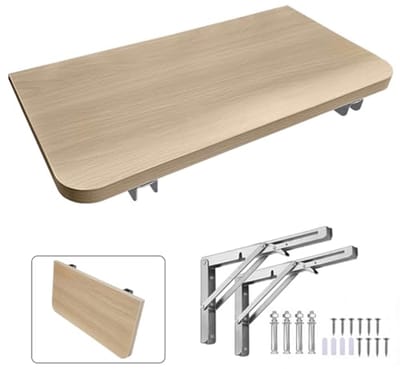 Houten Wandplank - Opvouwbaar Plankje - Ruimte Organiseren - Robuuste Constructie - 40 x 20 cm - Houtkleur