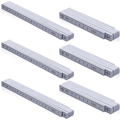 Set van 6 Schakelbare Schalen, 2 Maten Plastic Meetlatten voor Doe-Het-Zelf Houtbewerking en Werkplaats (2 m, 1 m)