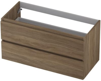 INK - Onderkast 2 Laden Greeploos met Houten Keerlijst - 1000x450x520 Mm - Zuiver Eiken