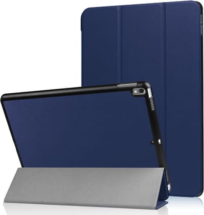 Tablet Hoes Geschikt voor iPad Air 11 2024 hoes Donker Blauw Tri Fold Tablet Case - Smart Cover