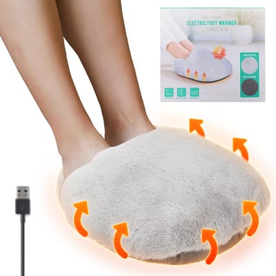 Silvergear Elektrische Voetenwarmer - Voetenzakken - Kinderen & Volwassenen - 34 x 29 x 12 cm - Wit
