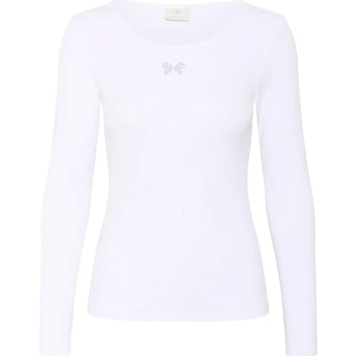 Dames T-shirt met knoop en lange mouwen KAFFE Carna