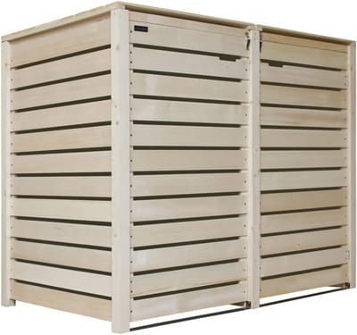 DYNA® Afvalcontainerombouw – Containeropslag – Enkele containerkast – Lichtbruin - ‎140cmx 81cm x 116cm; 28.5 kg