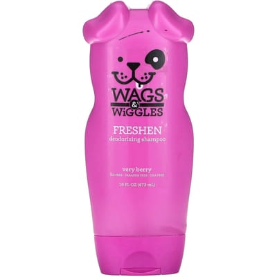 Wags & Wiggles, Deodoriserende Shampoo, Zeer Bessen, 16 fl oz (473 ml) pink