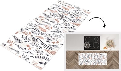 Keukenloper - Loper keuken - Bladeren - Bloemen - Design - 120x50 cm - Keukenloper vinyl