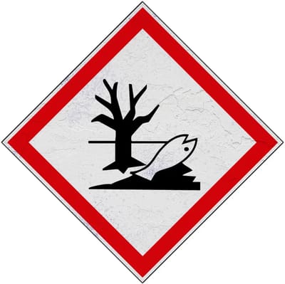 GHS09 milieugevaarlijke stoffen bord | Forex Re materiaal | 10 x 10 cm