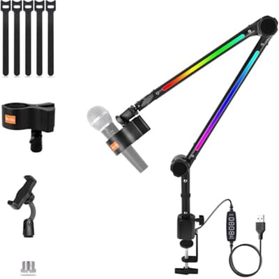Verstelbare Microfoonstandaard voor Professionele Opnames – Compatibel met Blue Yeti, Ideaal voor Radio, TV en Studio