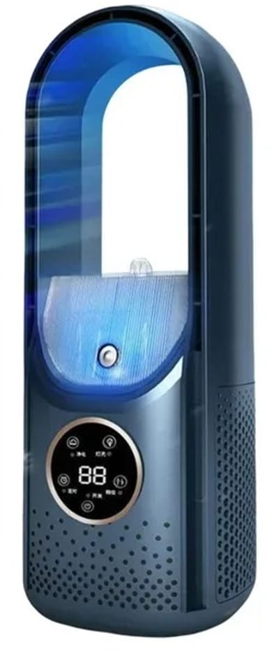 Pelor USB Luchtkoeler - Bladloze Ventilator met Bevochtiging - Ventilator - 6 Snelheden en Timerfunctie - 100 ml - Zwart