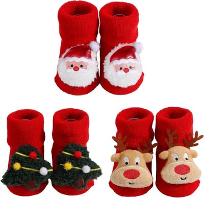 Schattige Baby Rammelaar Sokken voor de Winter, Antislip Katoenen Sokken, Speelgoed voor 0-12 Maanden