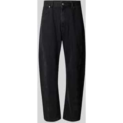 Barrel fit jeans van puur katoen met achterzakken