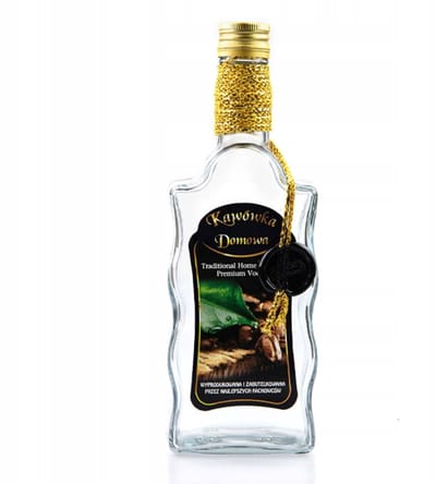 Bimberek Kawówka Domowa Serie - Decoratieve Fles - 500ml - Zwaar Glas - Gouden Sierkoord
