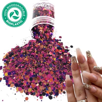 Chunky Glitters (Paars/Donkerblauw) [Volume 8g - Festival Glitter Outfit Nagel Decoratie Versiering - Manicure Kunstnagels Nepnagels Acryl Nagels - Kinderen Volwassenen Dames Glitters]