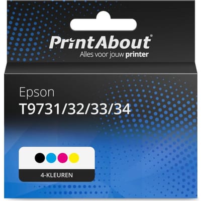 PrintAbout huismerk Inktcartridge T9731/32/33/34 4-kleuren Multipack Hoge capaciteit Geschikt voor Epson