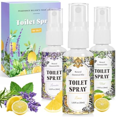 Toiletspray met Essentiële Oliën - Citroen, Munt en Lavendel - 90 ml