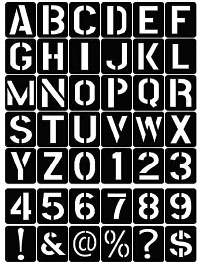 Letter en Cijfers Sjablonen Set - 42 Stuks, Perfect voor Kunstprojecten en Creatief Schilderen