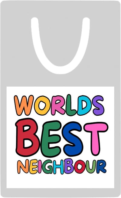 Hacebo® - world's best neighbour metalen boekenlegger- Buurman - beste buurman - verjaardagscadeau - kado - gift Bladwijzer boekenleggers - 7.6 cm x 5cm