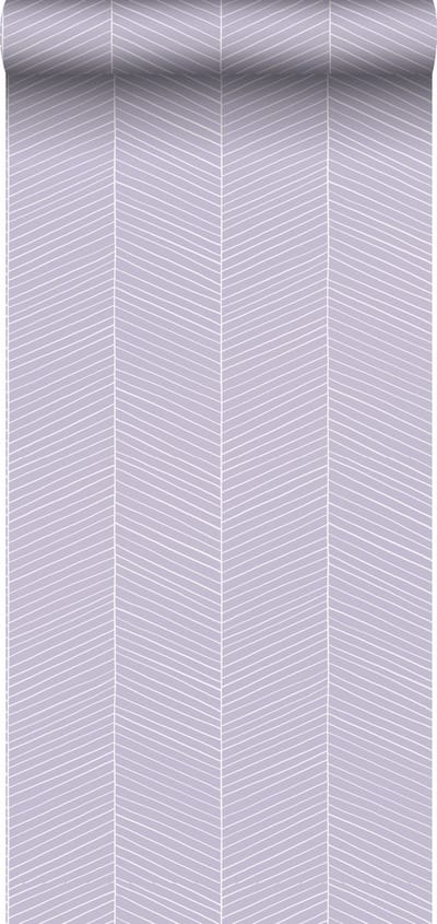 ESTAhome behang visgraat-motief lila paars - 53 cm x 10.05 m - 139451