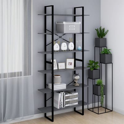 vidaXL - Hoge - kast - 100x30x210 - cm - massief - grenenhout - grijs