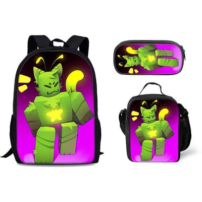 3-delige set Rugzak voor Jongens Meisjes Beste Cadeau Regretevator Gnarpy Kind School Met lunchtas Etui School Studententassen