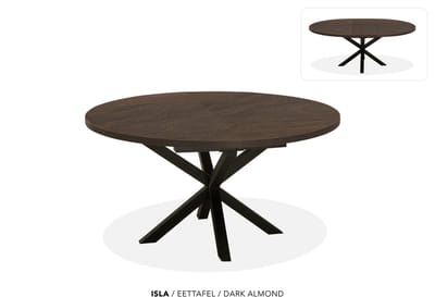 Maxfurn - Ronde uitschuiftafel 120/160 | Zeer krasvast | Kleur: Almond