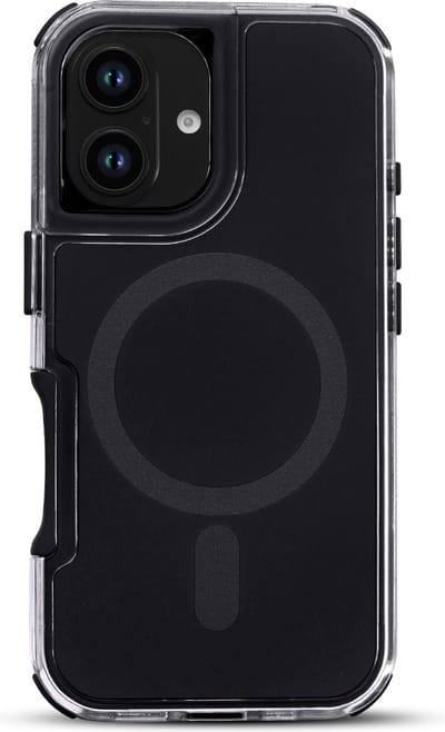 Casemania Hoesje Geschikt voor Apple iPhone 16 Plus - Zwart - Liquid Armor Case - Geschikt voor MagSafe