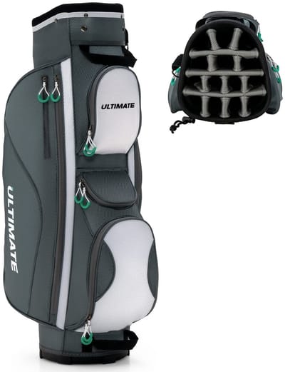 COSTWAY Golfkar Tas met 14 Verdelers Lichtgewicht Golfkar Tas met Schouderriem Draagbare Golf Club Tas met Regenkap/Stofkap