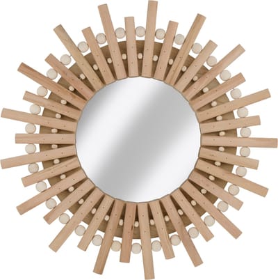 Arti Casa Wandspiegel - Ronde Spiegel Zon - 30cm - Hout