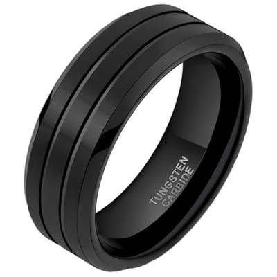 Wolfraam heren ring Classic Groove 8mm-21.5mm